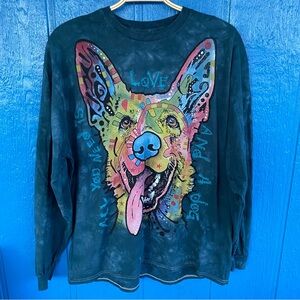 The Mountain Long Sleeve German Shepherd Tie-Dye Shirt, Men’s Size XL Dog